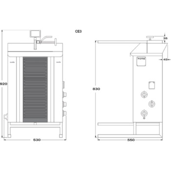 Potis CE3 Dönergrill / Gyrosgrill