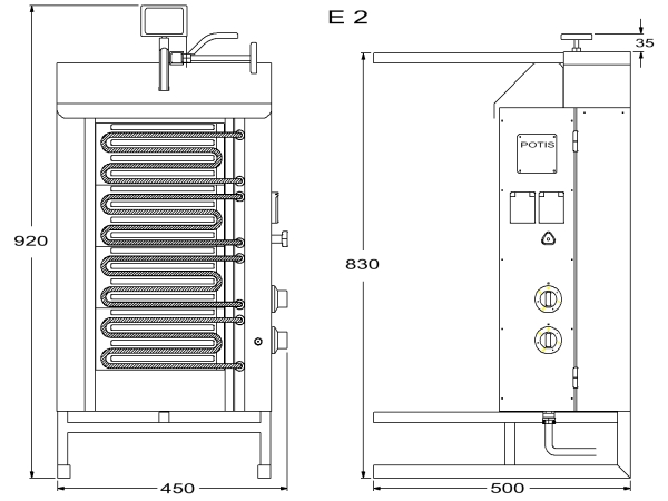 Potis E2 Dönergrill / Gyrosgrill
