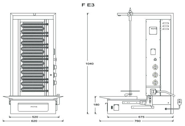 Potis F E3 Dönergrill / Gyrosgrill