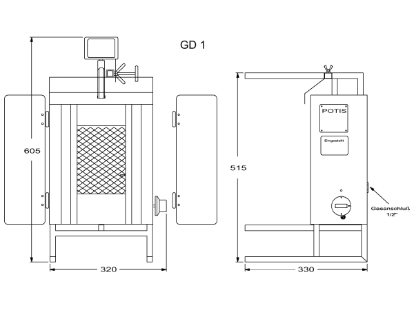 Potis GD1 Dönergrill / Gyrosgrill
