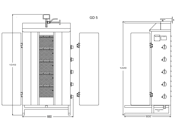 Potis GD5 Dönergrill / Gyrosgrill